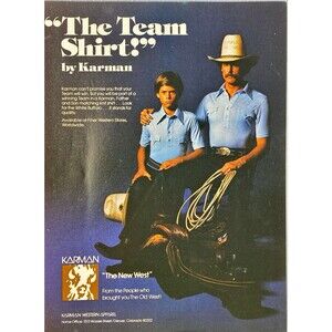 Karman Western Apparel  "The Team Shirt!" Father & Son Vintage Print Ad 1972